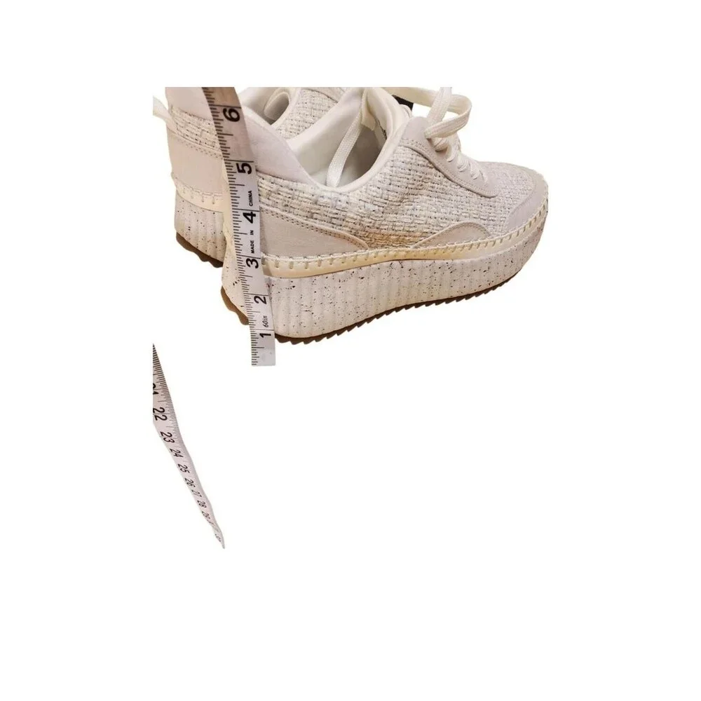 Universal Thread Womens White Tweed Platform Sneakers Shoes  Memory Foam
